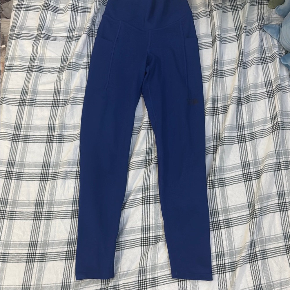 Blue High-Waisted North Face Leggings